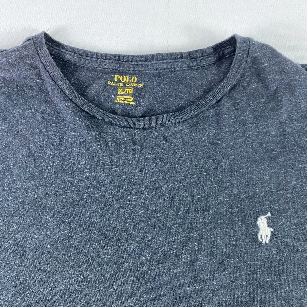 Polo Ralph Lauren Shirt Mens‎ XL Slim Dark Gray Long Sleeve Crewneck Cotton